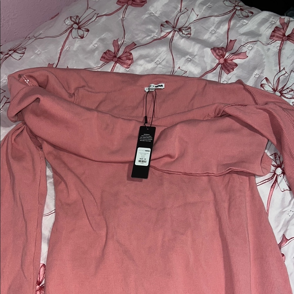 Pink Off-Shoulder Dress